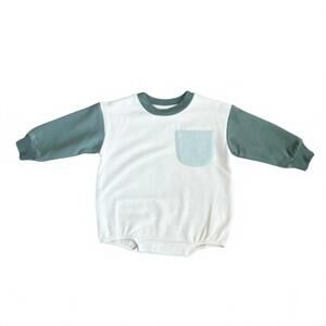 NEW BABYSPROUTS kid's colorblock romper in pine